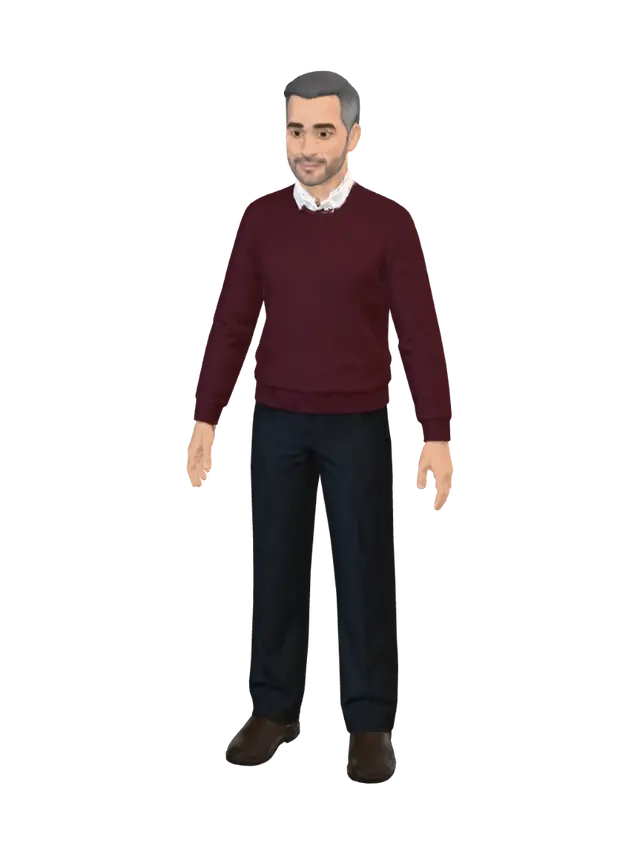 3D model for Burgundy Sweater Portrait