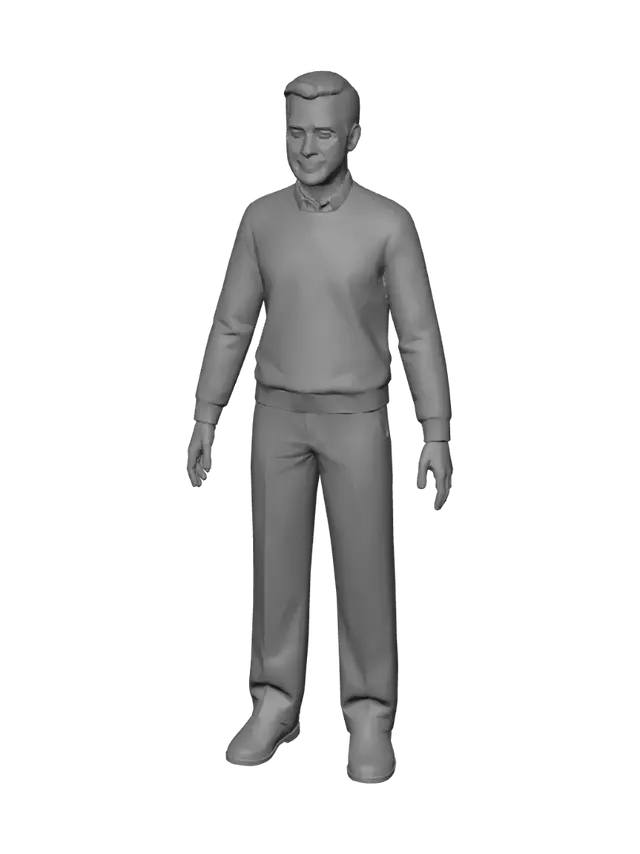 3D model for Burgundy Sweater Portrait