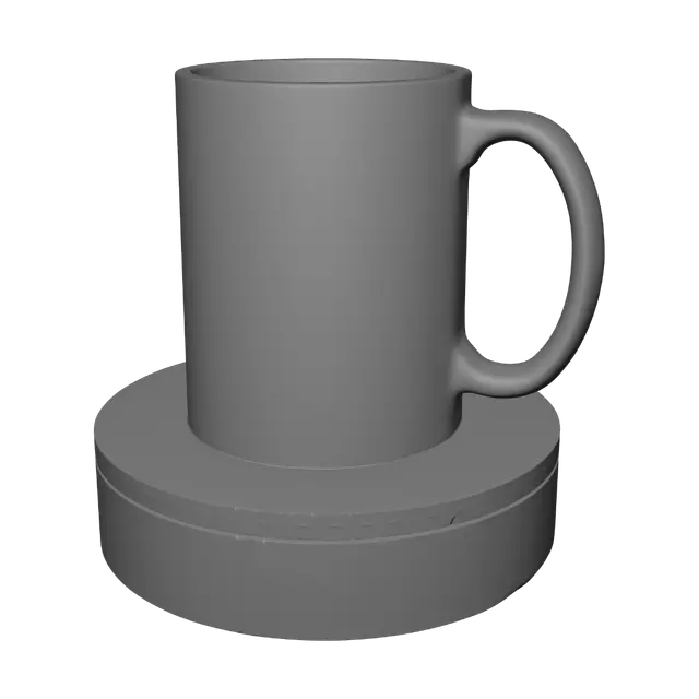 3D model for I want a coffee cup made that will rotate 360 degrees. No other design on it.