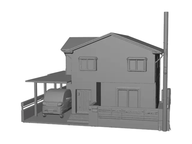 3D model for Blue House at Night