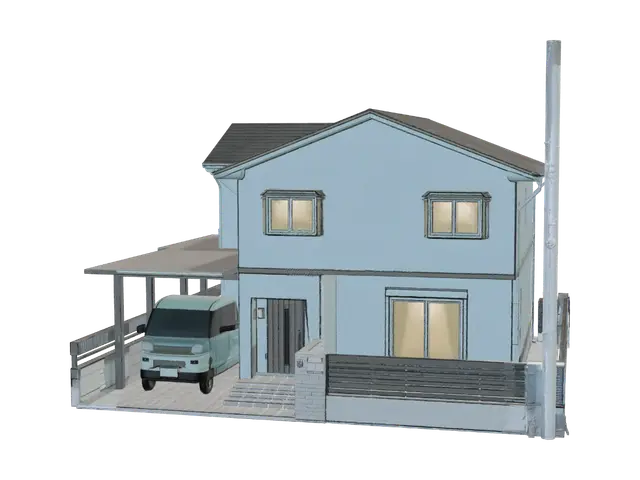 3D model for Blue House at Night