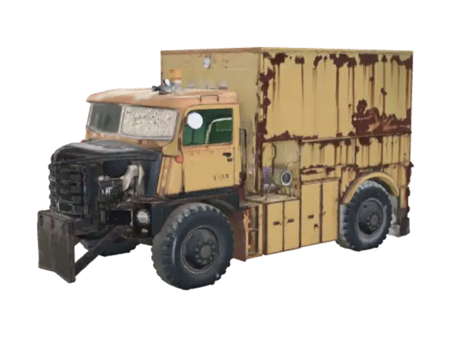 3D model for Rusted Yellow Utility Truck