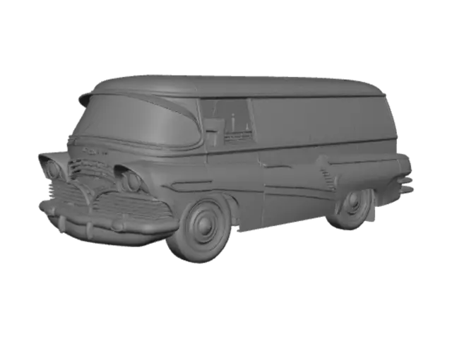 3D model for Vintage Red and White Panel Van
