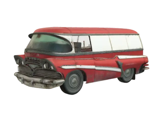 3D model for Vintage Red and White Panel Van