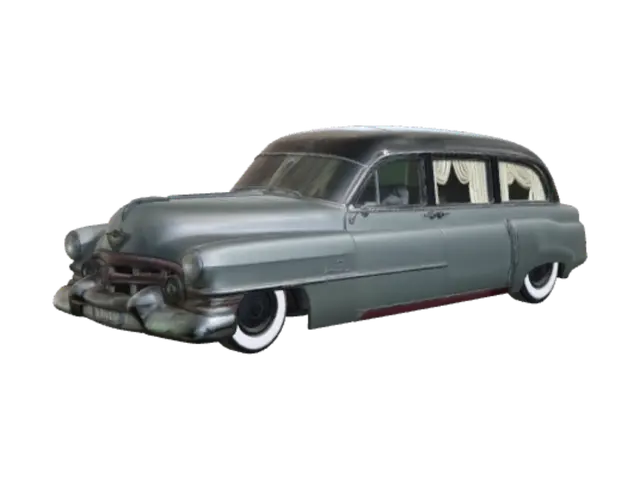 1950s Cadillac Hearse 3D model, vytvořený pomocí AI