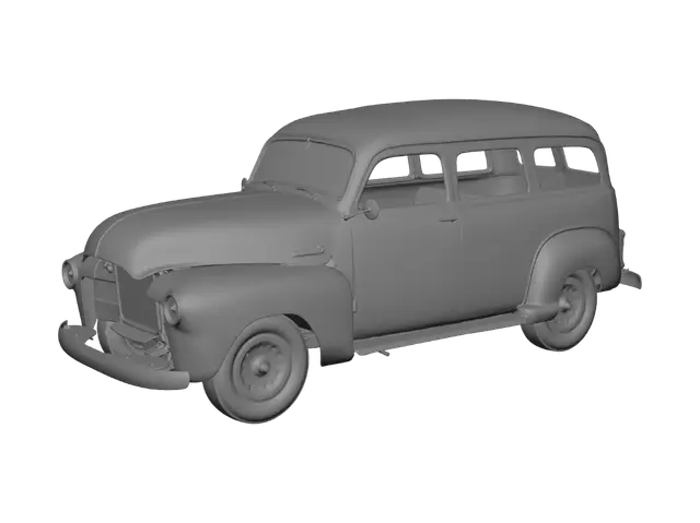 3D model for Rusty Vintage Sedan in a Field
