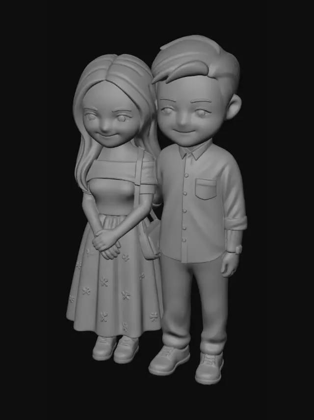 3D model for Miniature Couple Portrait
