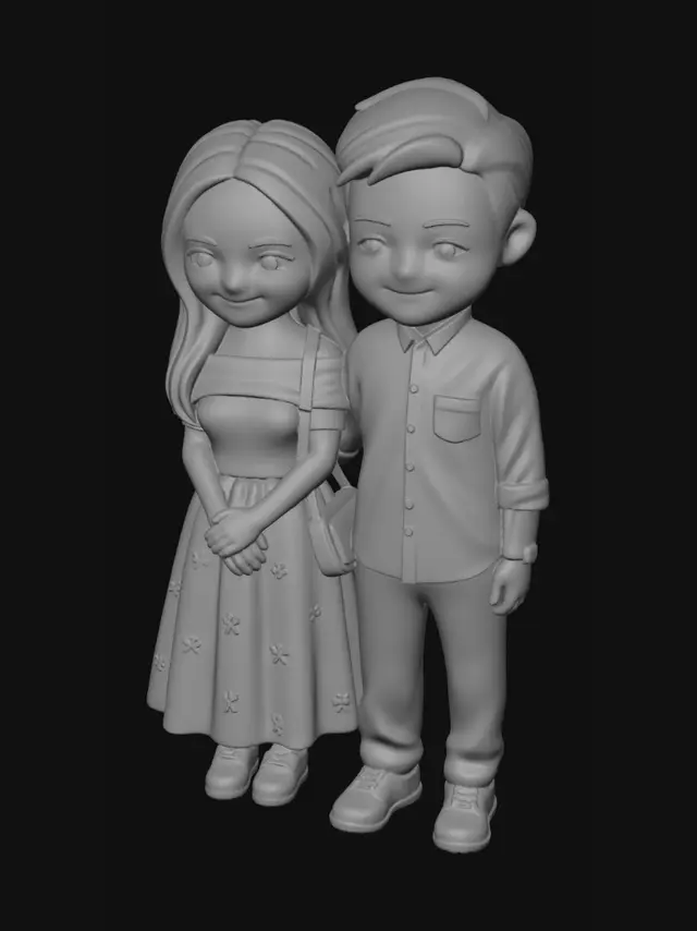 3D model for Miniature Couple Portrait