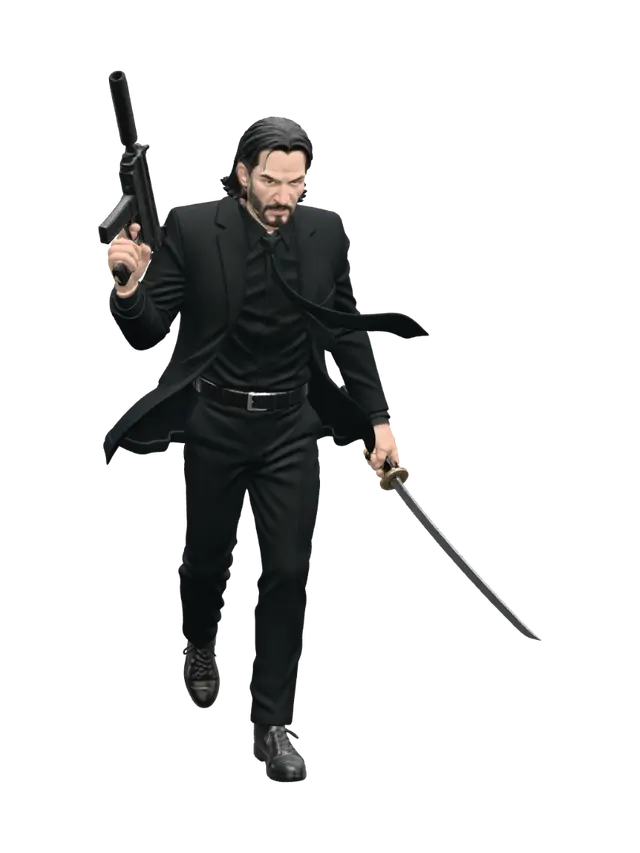 John Wick - Poster 3D model, AI generated