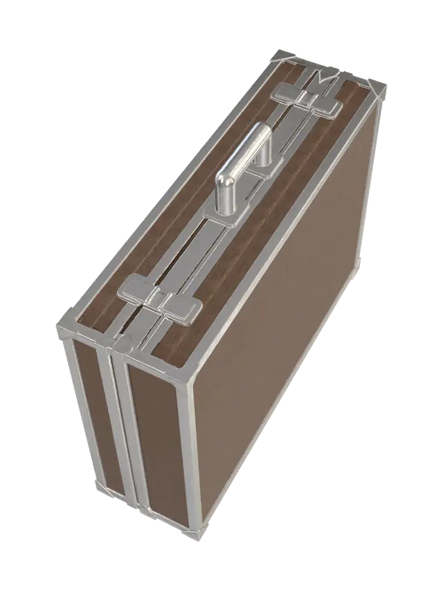 Wooden Flight Case 3D model, vytvořený pomocí AI