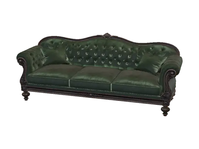 3D model for Emerald Velvet Tufted Sofa