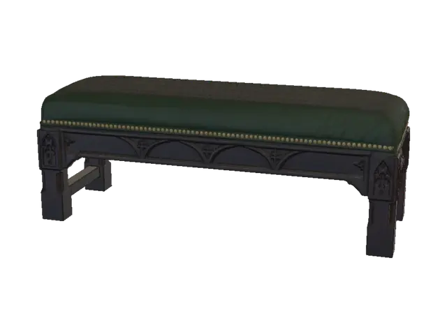 3D model for Emerald Velvet Gothic Bench