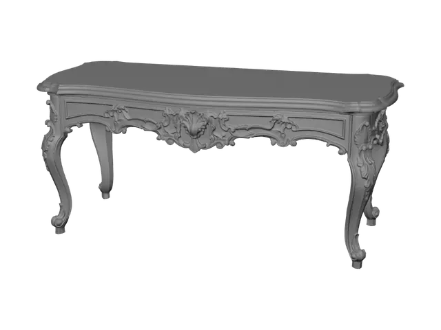 3D model for Back View of an Ornate Carved Console Table