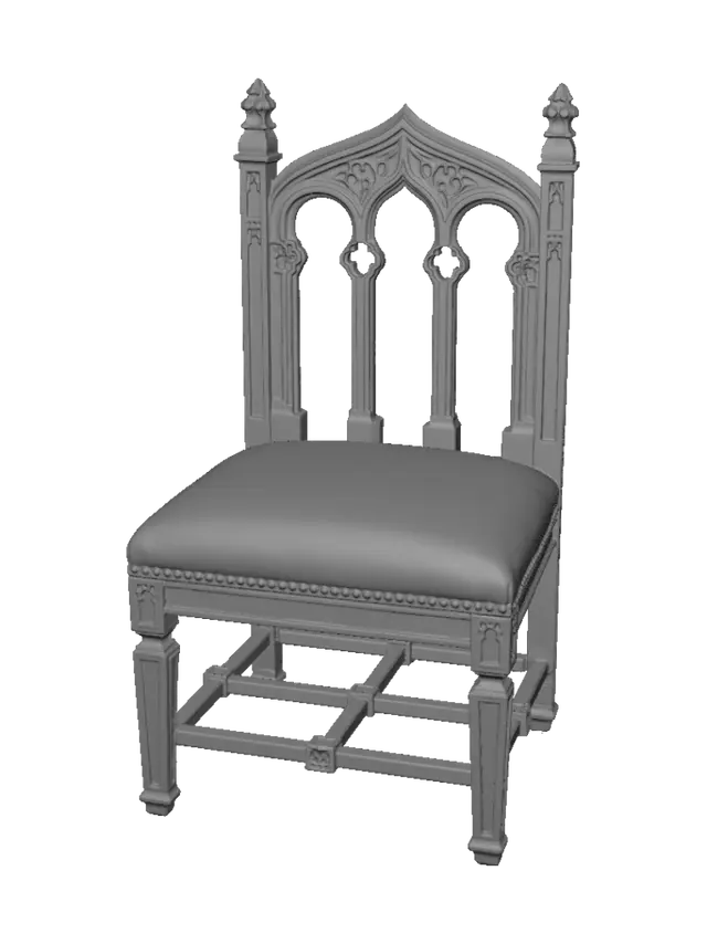 3D model for Gothic Arched-Back Chair