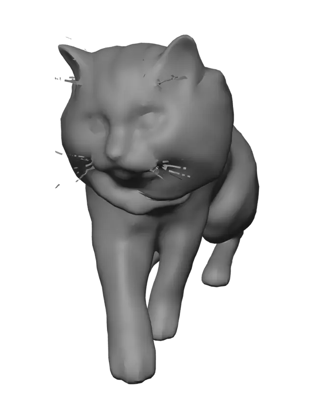 3D model for Wide-Eyed White Kitten