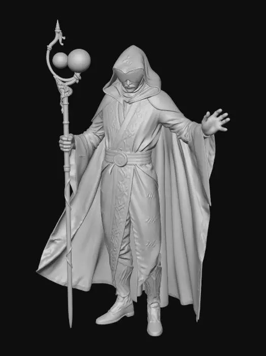 3D model for A futuristic astronaut wizard.