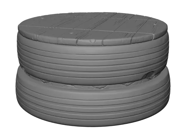 3D model for Tire Stool with Wooden Top