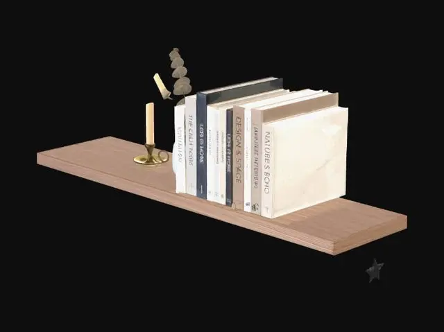 3D model for Minimalist Bookshelf on a Black Wall