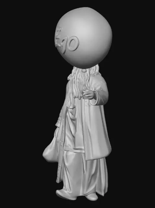 3D model for Old Man with Red Balloon