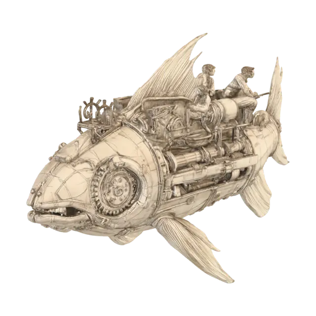 Mechanical Leviathan - Kaiju 3D model, vytvořený pomocí AI