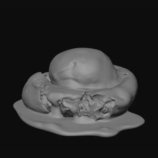 3D model for Molten Chocolate Chip Cookie a la Mode
