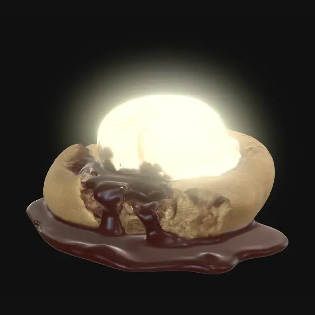 3D model for Molten Chocolate Chip Cookie a la Mode