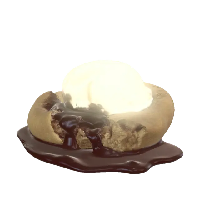Molten Chocolate Chip Cookie a la Mode 3D model, vytvořený pomocí AI