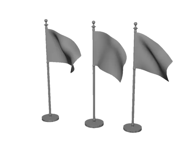 3D model for Flags of Iran, Iraq and Saudi Arabia