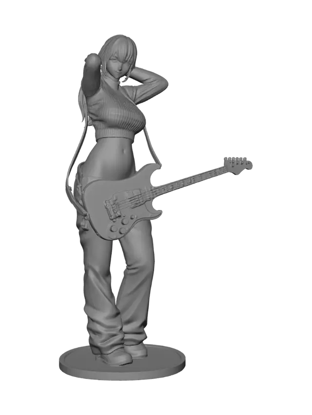 3D model for Guitar Girl in Purple Knit