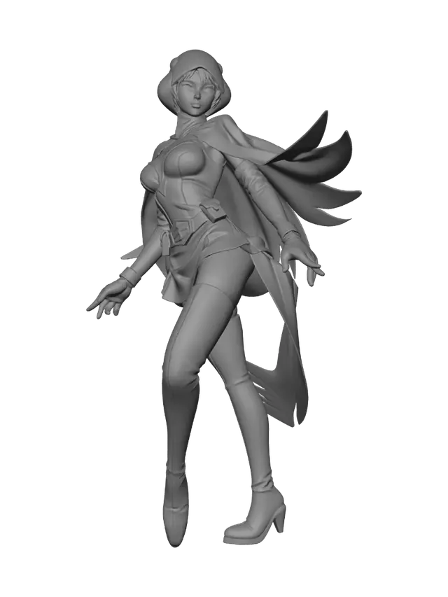 3D model for Crimson Winged Heroine