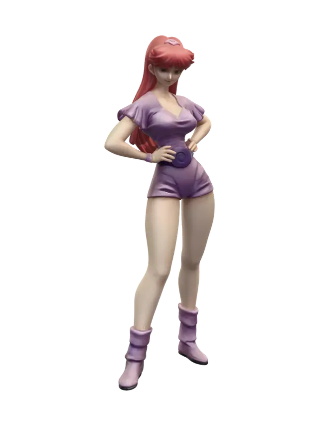 Lilac-Clad Heroine 3D model, vytvořený pomocí AI