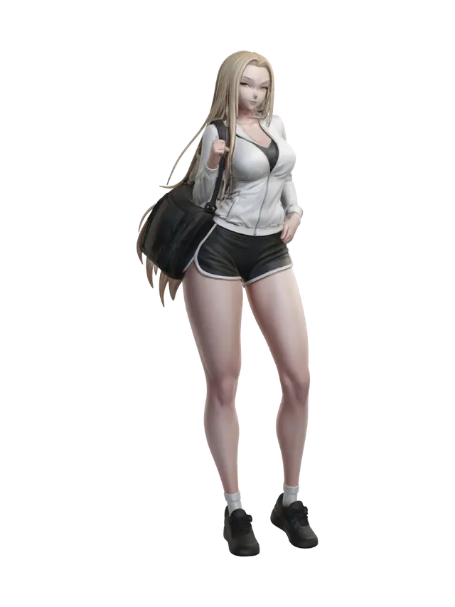 3D model for Sporty Blonde with Gym Bag