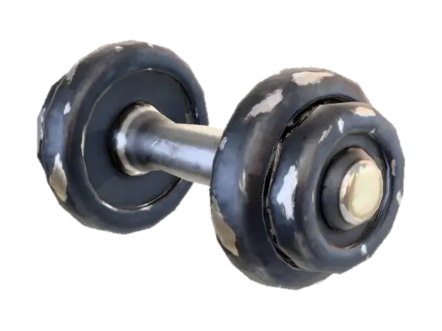 Stylized 3D game prop. A single small dumbbell (one piece, not a pair) with a simple… - Weight 3D model, vytvořený pomocí AI