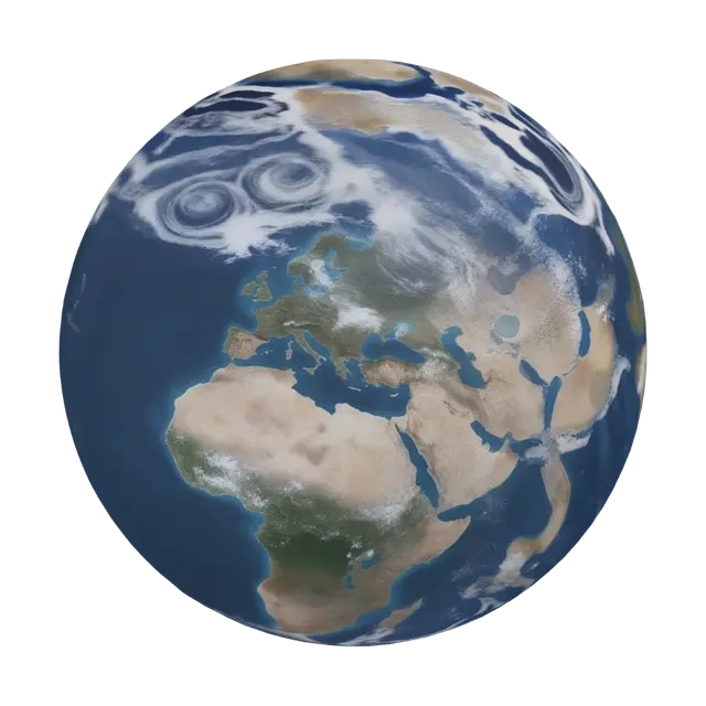 3D model for Earth over Africa