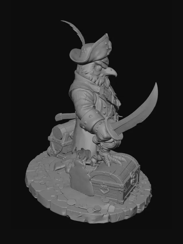 3D model for chicken+pirate+3d+model