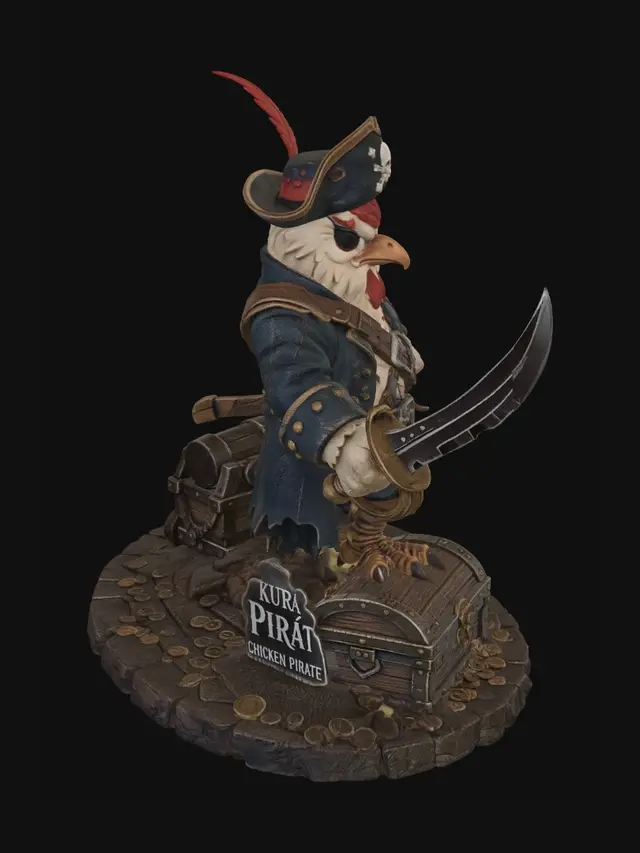 3D model for chicken+pirate+3d+model