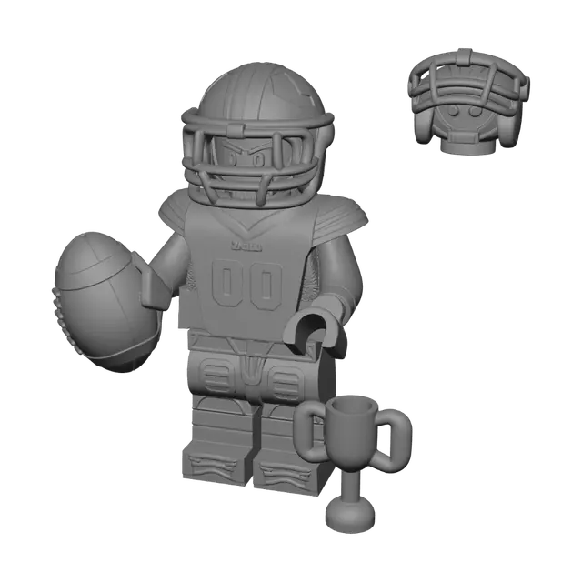 3D model for Buffalo Bills Football Mini Figure with Trophy