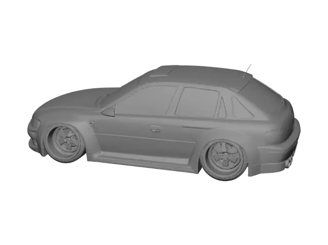 3D model for Stanced Blue Sedan