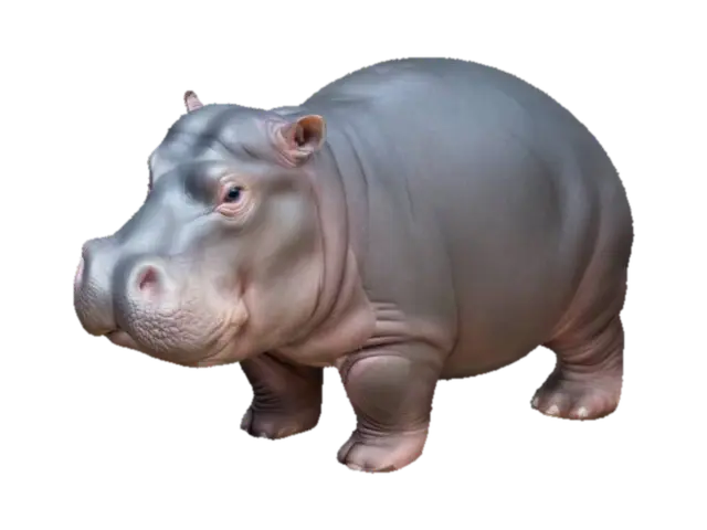 mo dang the baby hippo-3D-modell, genererad av AI