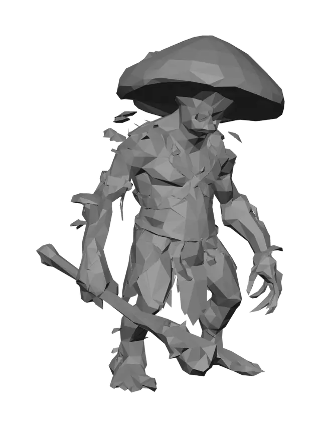3D model for Создай тролля в виде ядовитого гриба зеленого цвета.