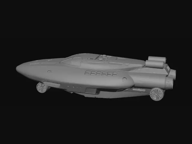 3D model for Can you generate me a cyberpunk style space ship ready to colonies the stars. It needs to be at a resolution and texture that can be used in a Windows game. Its a colony ship many windows and a 30 nozzles for an engine, have a sleek design with many curves. Make it look huge so that hundreds of people could be on board.