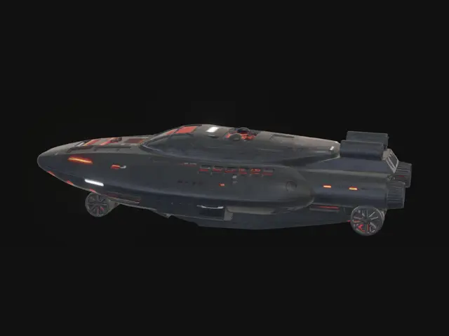 3D model for Can you generate me a cyberpunk style space ship ready to colonies the stars. It needs to be at a resolution and texture that can be used in a Windows game. Its a colony ship many windows and a 30 nozzles for an engine, have a sleek design with many curves. Make it look huge so that hundreds of people could be on board.