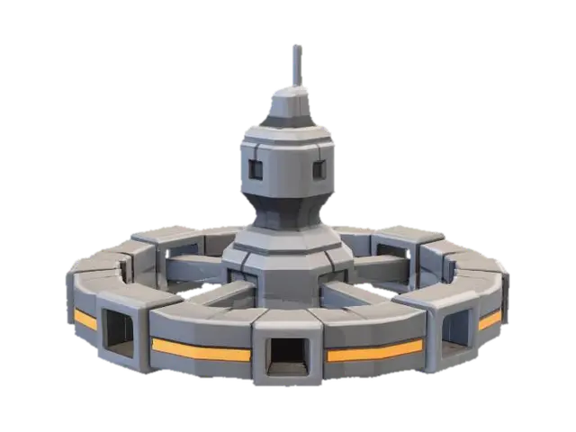Orbital Hub 3D model, vytvořený pomocí AI