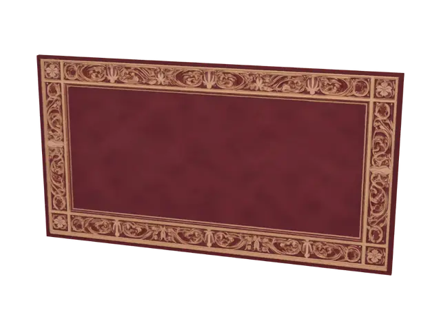3D model for Crimson Velvet with Gold Acanthus Border