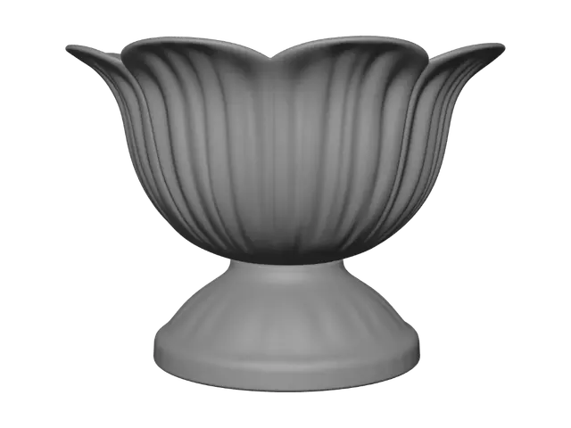 3D model for White Fluted Pedestal Bowl