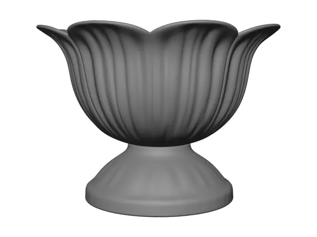 3D model for White Fluted Pedestal Bowl