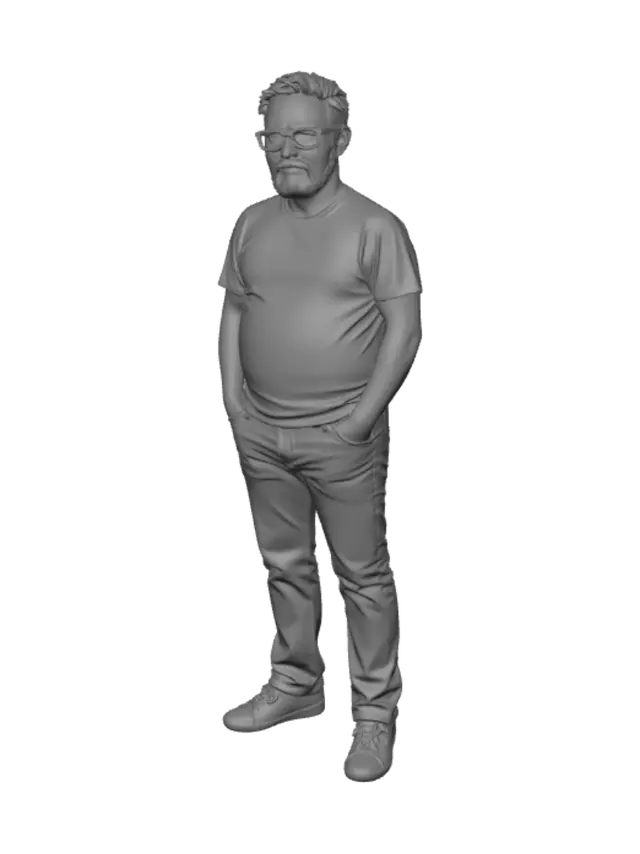 3D model for Casual Man in White Tee