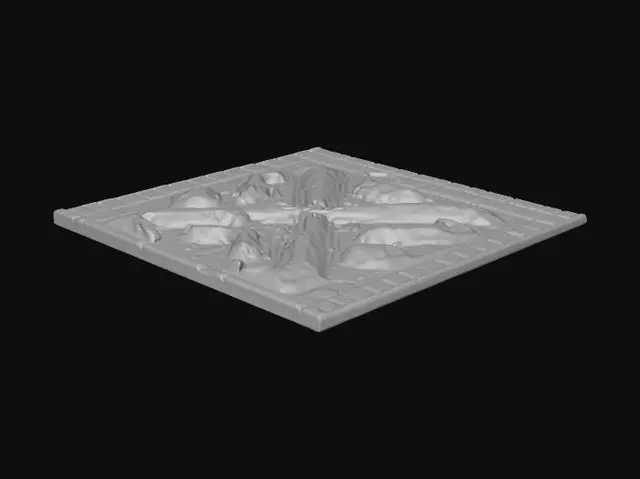 3D model for Make a 4096x4096 game map with a runway, hills and plains having vegetation and water body for aircraft simulator game