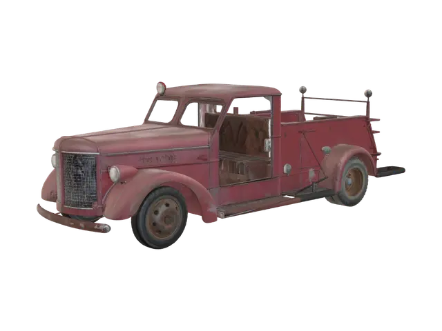 3D model for Rusty Vintage Fire Engine