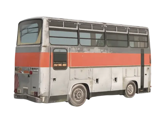 3D model for Weathered bus with orange stripe
